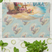 Het Leven is Beter op het Strand Kust Esthetiek Theedoek (Gevouwen)