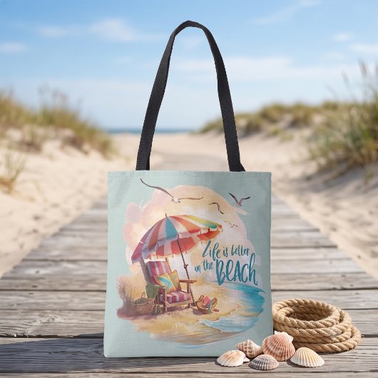 Het Leven is Beter op het Strand Kust Esthetiek Tote Bag
