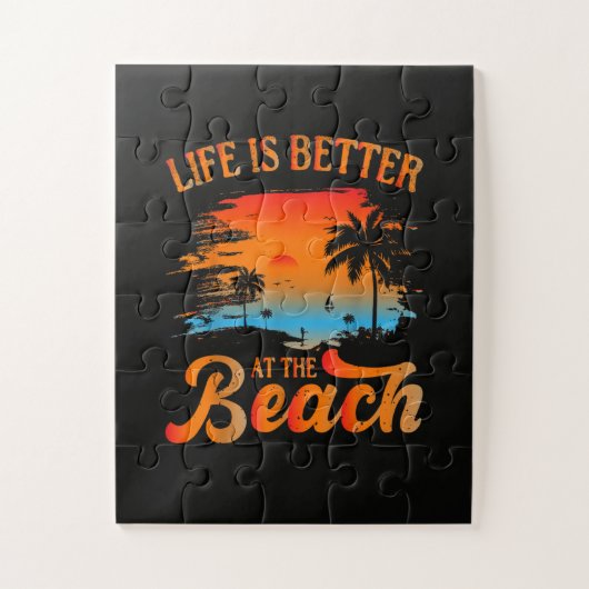 Het leven is beter op het strand legpuzzel (Verticaal)