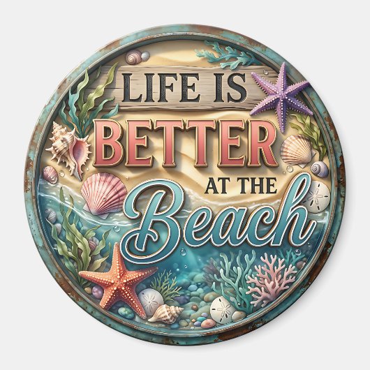 Het leven is beter op het strand magneet (Voorkant)