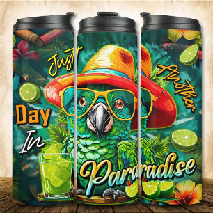 Het leven is beter op het strand Margarita Parrot Thermosbeker