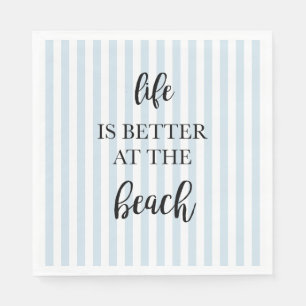 Het leven is beter op het strand Nautical Stripe Servet