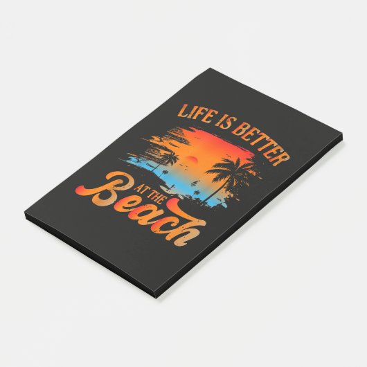 Het leven is beter op het strand post-it® notes (Schuin)