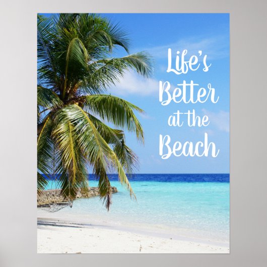 Het leven is beter op het strand poster (Voorkant)