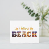 Het leven is beter op het strand postkaart (Staand voorkant)