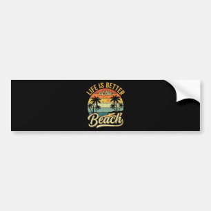 Het leven is beter op het strand Retro zomervakant Bumpersticker