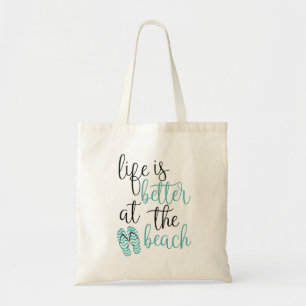 Het leven is beter op het strand Schattigee Teensl Tote Bag