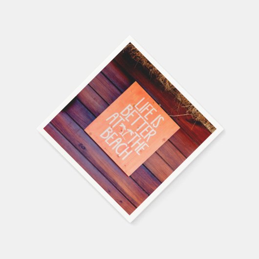 Het leven is beter op het strand servet (Hoek)