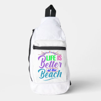 Het leven is beter op het strand sling bag