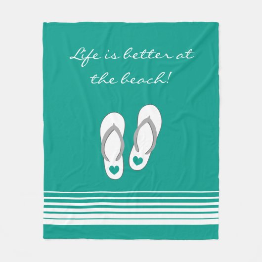 Het leven is beter op het strand slippers fleece d deken (Voorkant)