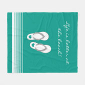 Het leven is beter op het strand slippers fleece d deken (Voorkant (Horizontaal))