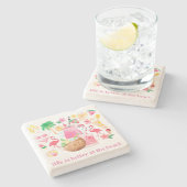 Het leven is beter op het strand stenen onderzetter (Zijkant)