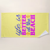 Het leven is beter op het strand strandhanddoek strandlaken (Voorkant)