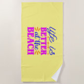 Het leven is beter op het strand strandhanddoek strandlaken (Voorkant)
