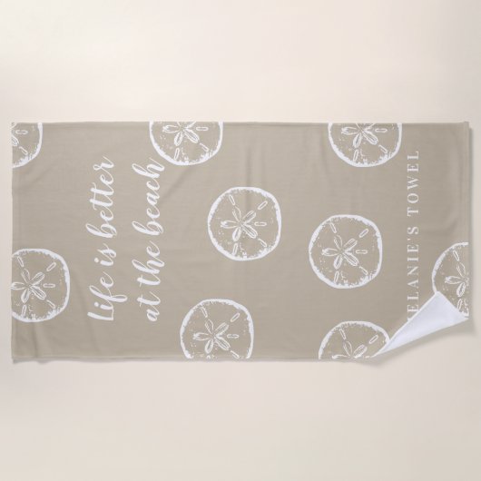 Het leven is beter op het strand. strandlaken (Voorkant)