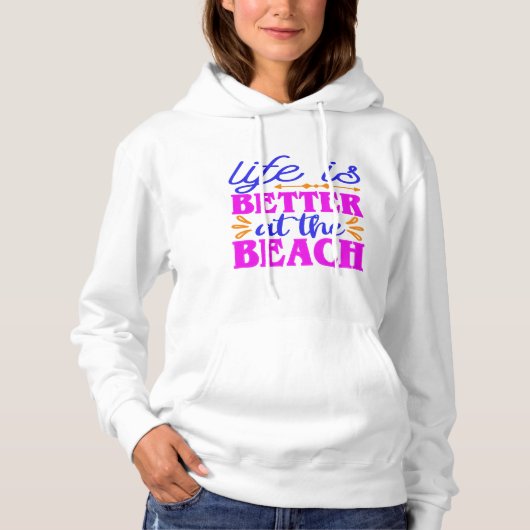 Het leven is beter op het strand Summer Beach Love Hoodie (Voorkant)
