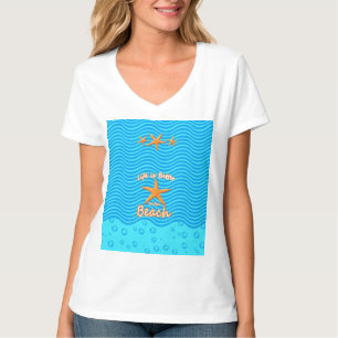 het leven is beter op het strand t-shirt