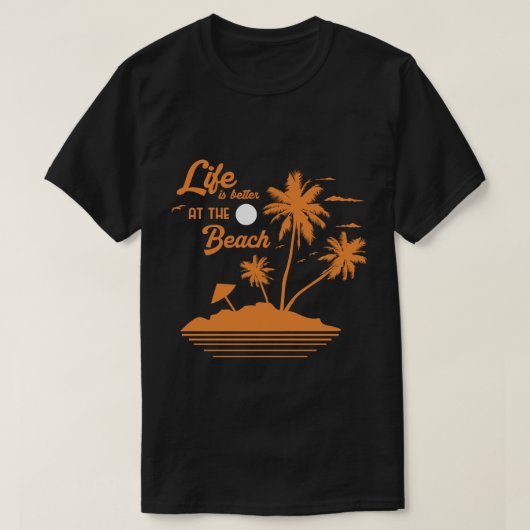 Het leven is beter op het strand t-shirt (Design voorkant)