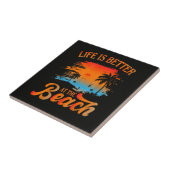 Het leven is beter op het strand tegeltje (Zijkant)