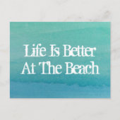 Het leven is beter op het strand thuis bewegende b aankondigingskaart (Voorkant)