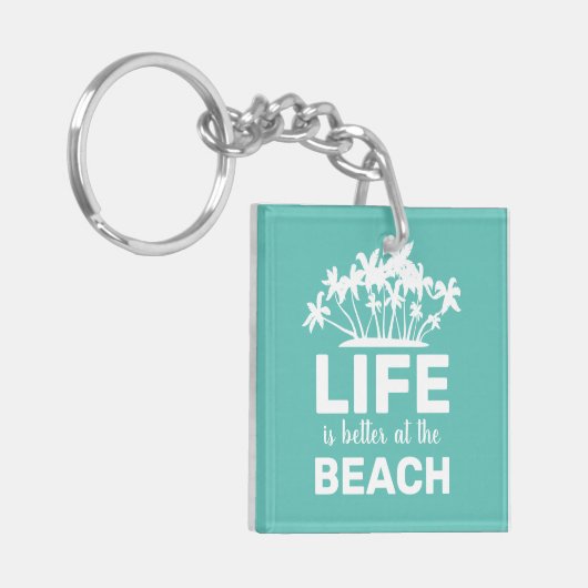 Het leven is beter op het strand Tropical Island Sleutelhanger (Voorkant Links)