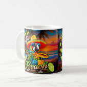 Het leven is beter op het strand Tropical Parrot Koffiemok (Voorkant links)
