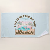 Het leven is beter op het strand Tropical Summer Strandlaken (Voorkant)