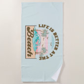 Het leven is beter op het strand Tropical Summer Strandlaken (Voorkant)