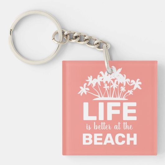 Het Leven Is Beter Op Het Strand Tropisch Eiland Sleutelhanger (Voorkant)
