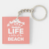 Het Leven Is Beter Op Het Strand Tropisch Eiland Sleutelhanger (Achterkant)