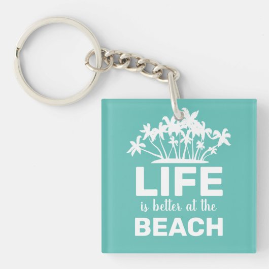 Het Leven Is Beter Op Het Strand Tropisch Eiland Sleutelhanger (Voorkant)