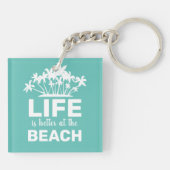Het Leven Is Beter Op Het Strand Tropisch Eiland Sleutelhanger (Achterkant)