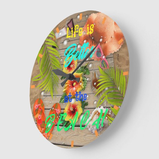 Het leven is beter op het strand Tropische Summer Grote Klok (Hoek)