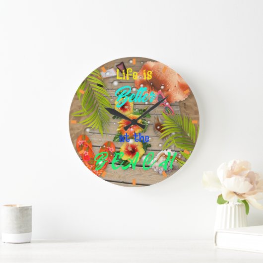 Het leven is beter op het strand Tropische Summer  Grote Klok (Huis)