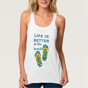Het Leven is Beter op het Strand Tropische Vakanti Tanktop