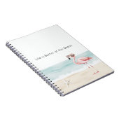 Het leven is beter op het strand Zeester Flamingo Notitieboek (Rechterzijde)