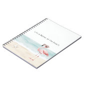 Het leven is beter op het strand Zeester Flamingo Notitieboek (Linkerzijde)