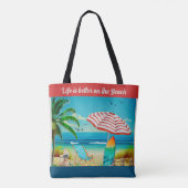Het leven is beter op het strand, zomer tote bag (Achterkant)