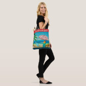 Het leven is beter op het strand, zomer tote bag (Op model)