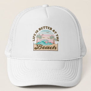 Het leven is beter op het strand Zomer Tropisch Trucker Pet