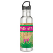 Het leven is beter op het tropische strand waterfles (Voorkant)
