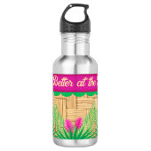 Het leven is beter op het tropische strand waterfles (Voorkant)