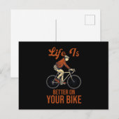 Het Leven Is Beter Op Je Fiets Fietsen Briefkaart (Voorkant / Achterkant)