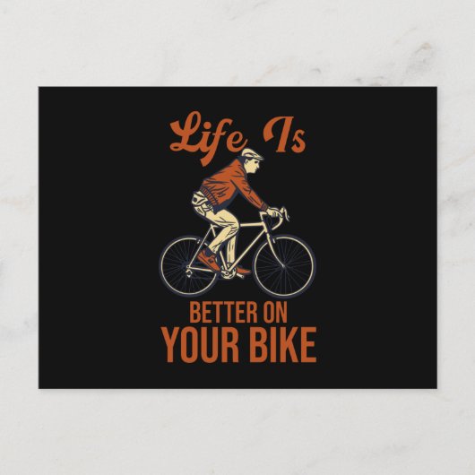 Het Leven Is Beter Op Je Fiets Fietsen Fietstocht Briefkaart (Voorkant)