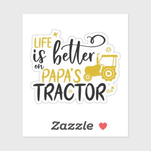 HET LEVEN IS BETER OP PAPA'S TRACTOR kinder Sticker (Vel)