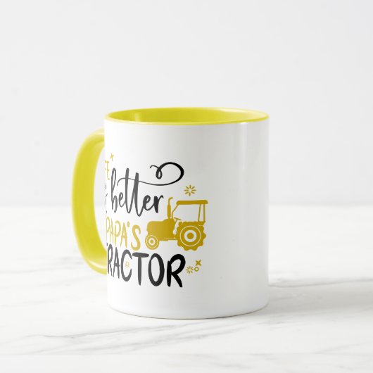 HET LEVEN IS BETER OP PAPA'S TRACTOR MOK (Voorkant links)