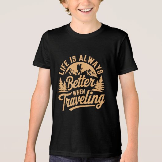 Het leven is beter op reis.png Tri-Blend shirt (Voorkant)