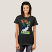 Het leven is beter op sneeuwkiën t-shirt (Voorkant volledig)