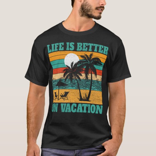 Het leven is beter op vakantie Zomer Beach Party T-shirt (Voorkant)