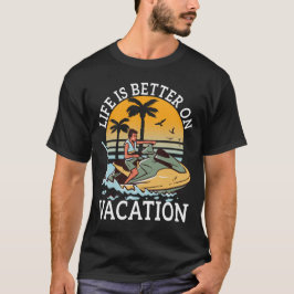 Het leven is beter op vakantie zomer strand vakant t-shirt